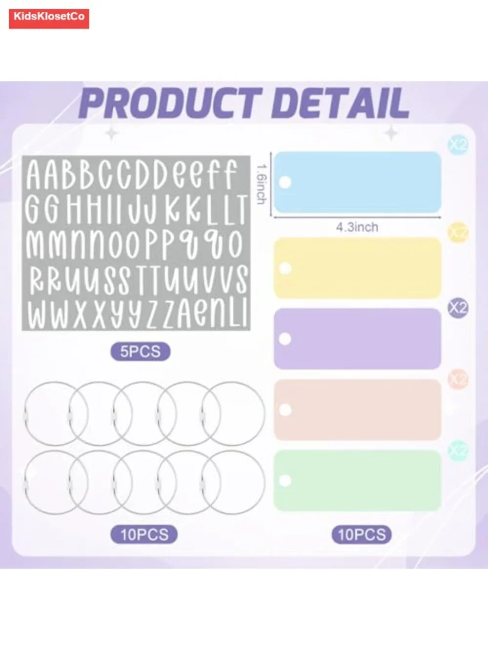 Personalized Name Acrylic Keychain DIY Craft Kit Bulk Set Custom Letter Stickers